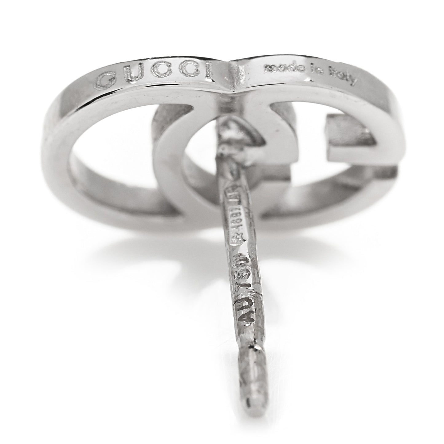 18K White Gold GG Tissue Stud Single Earring