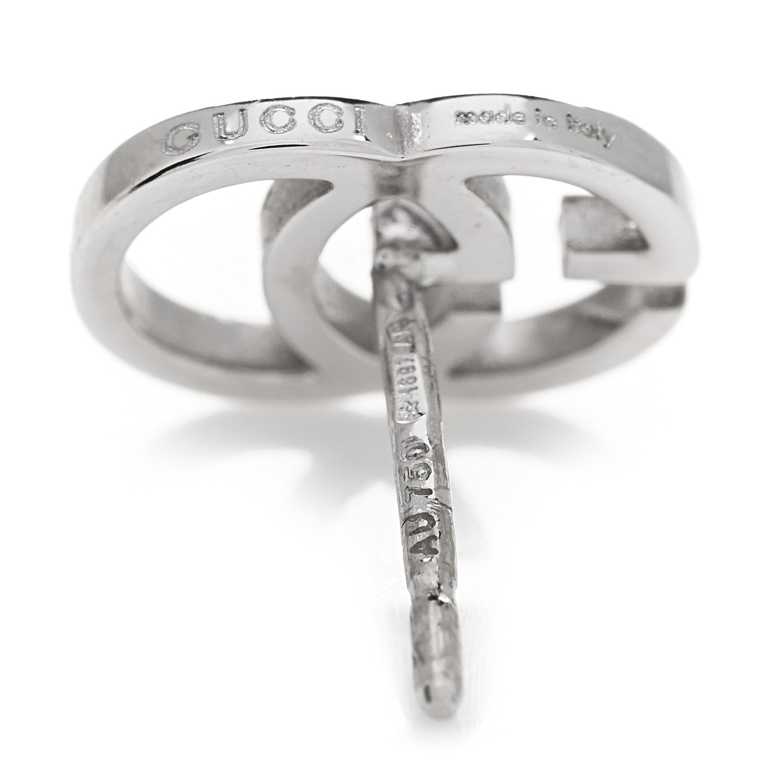 Gucci 18K White Gold GG Tissue Stud Single Earring 4 of 4