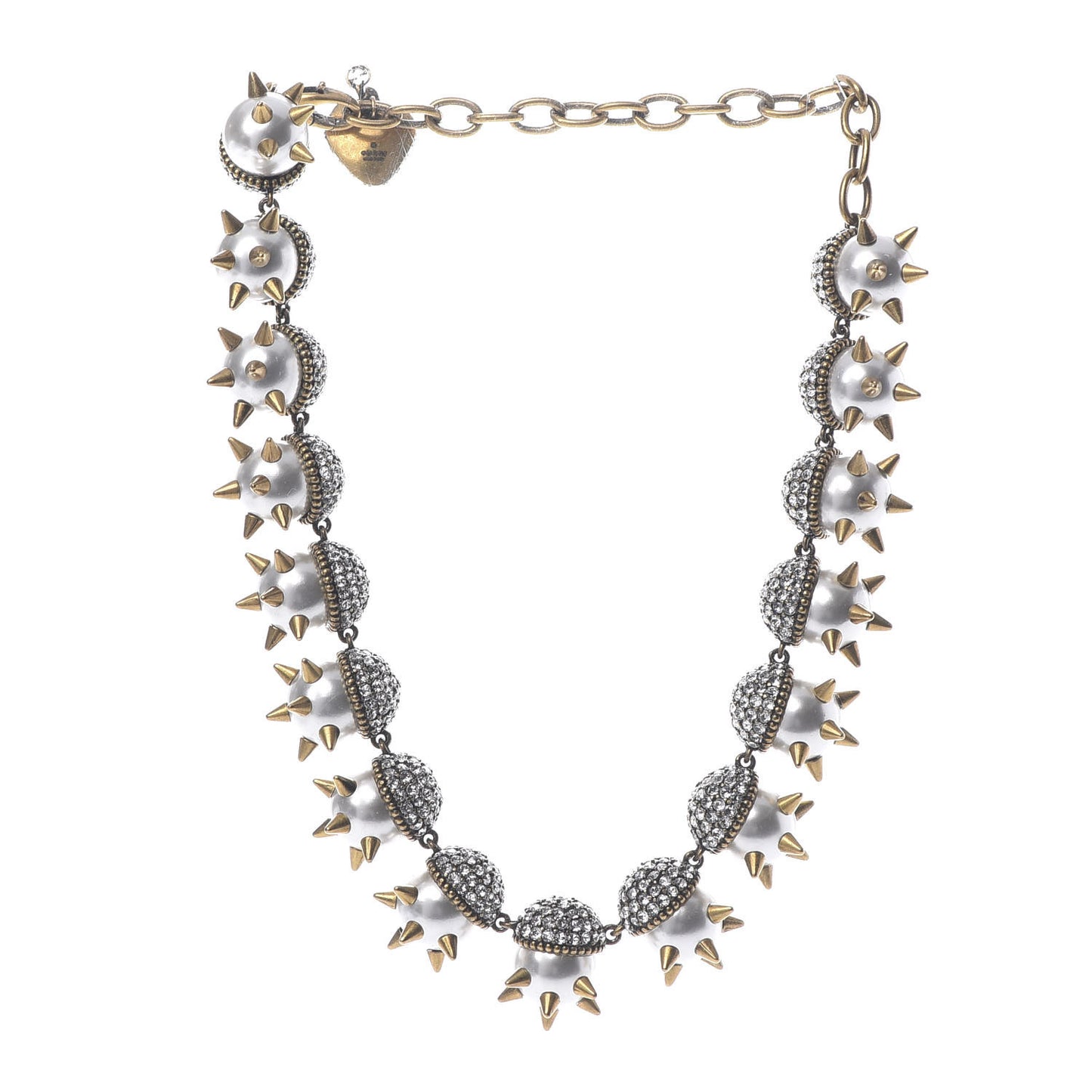 Spike Embellished Pearl Necklace
