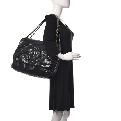 Chanel Vinyl XXL Rock and Chain Flap Black 2 of 12