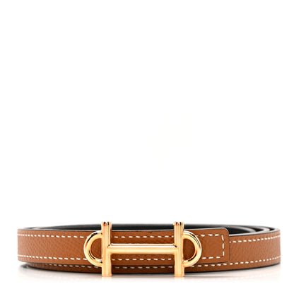Hermes Swift Epsom 13mm Gamma Belt 75 Black Gold 1 of 5