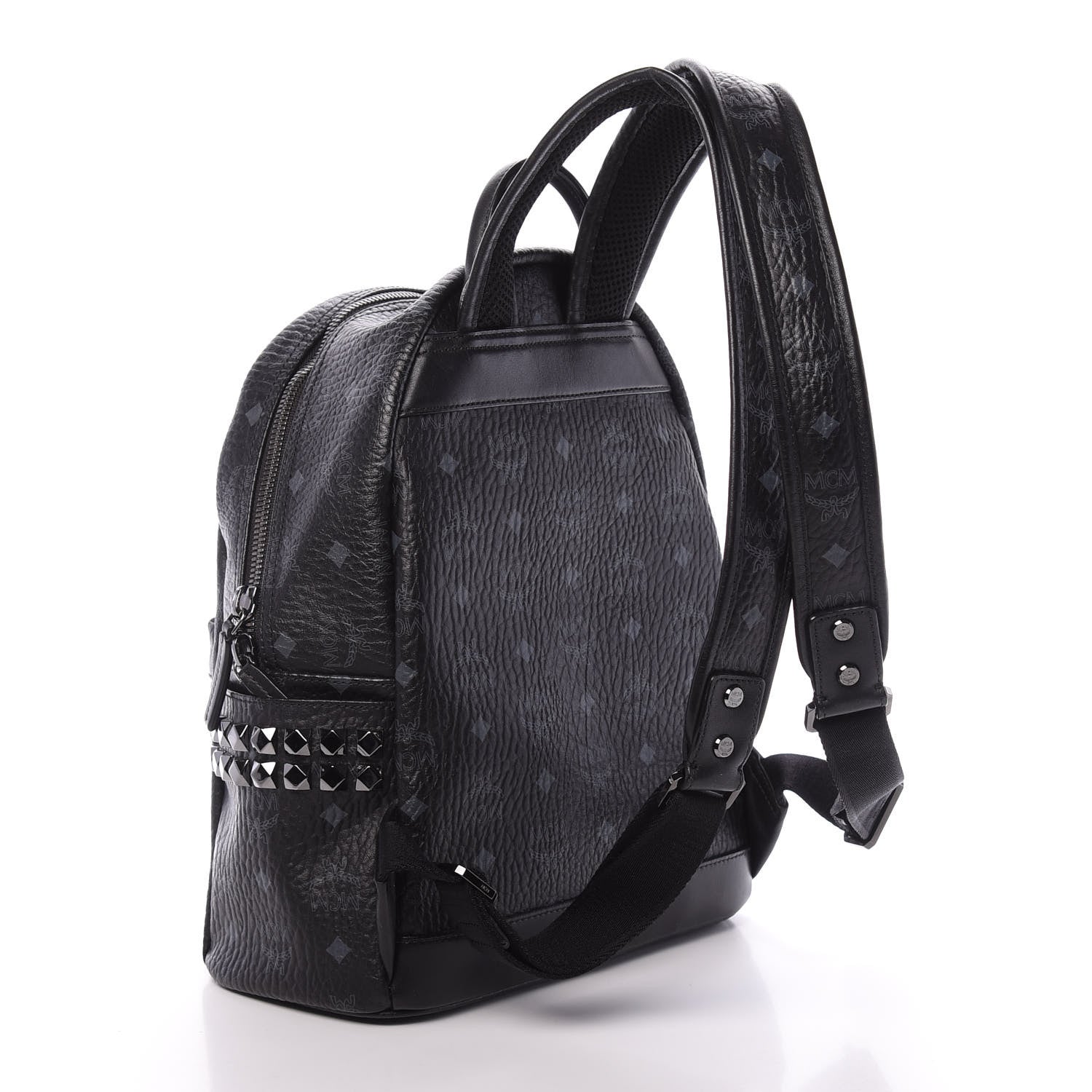 MCM Visetos Small Side Stud Stark Backpack Black 2 of 9