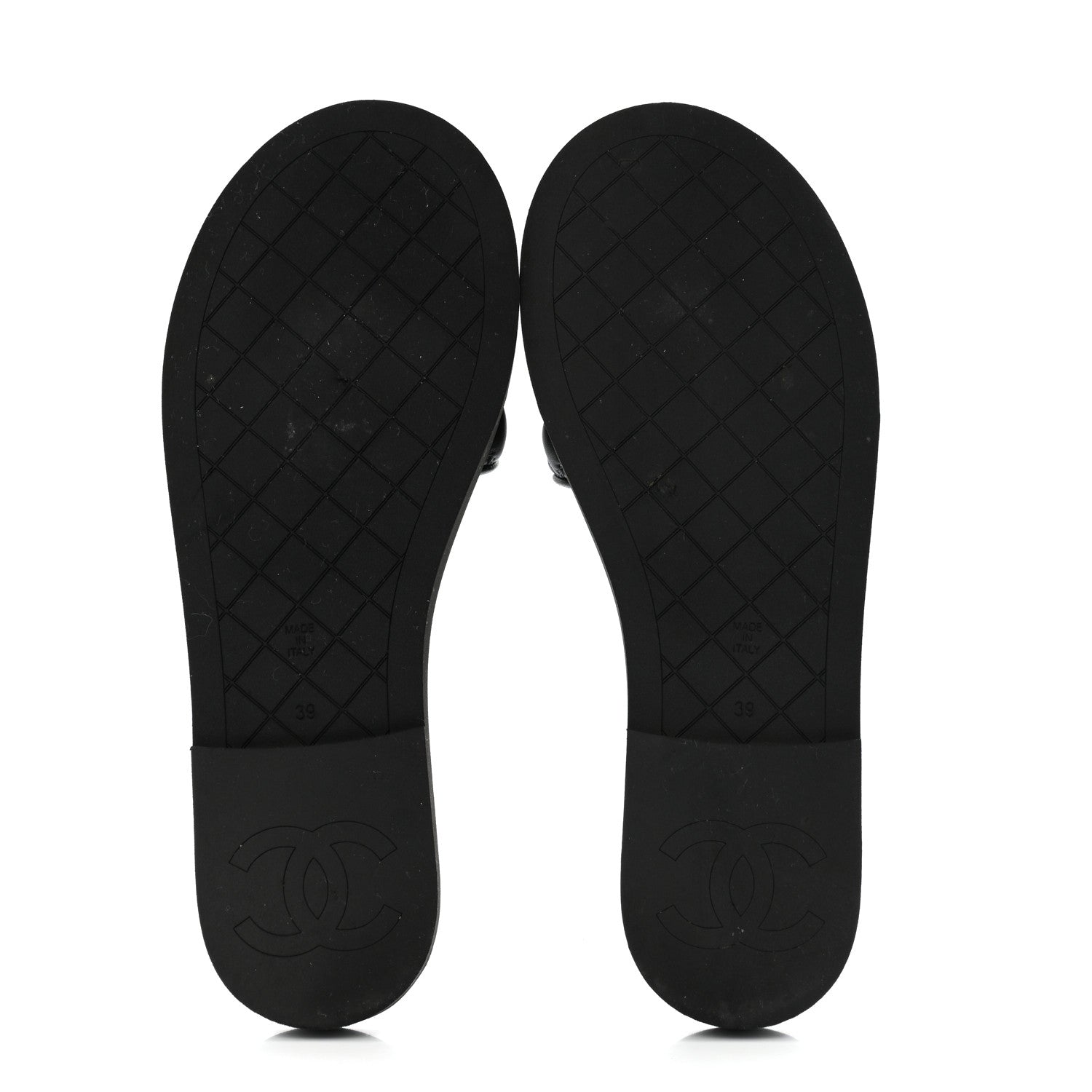Chanel Lambskin Quilted Textured CC Mules Sandals 39 Black 6 of 12