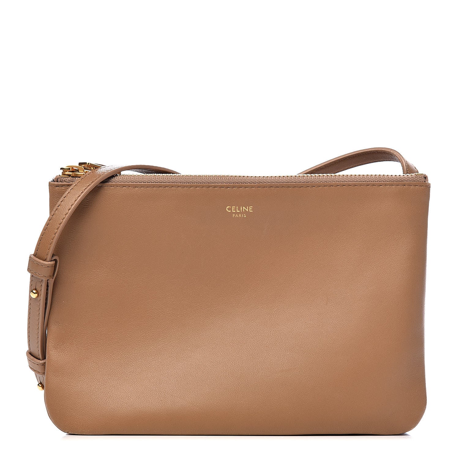 Celine Lambskin Small Trio Crossbody Bag Tan 1 of 10