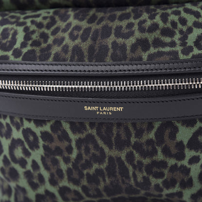 Saint Laurent Printed Canvas Leopard Classic Hunting Backpack Green 7 of 8