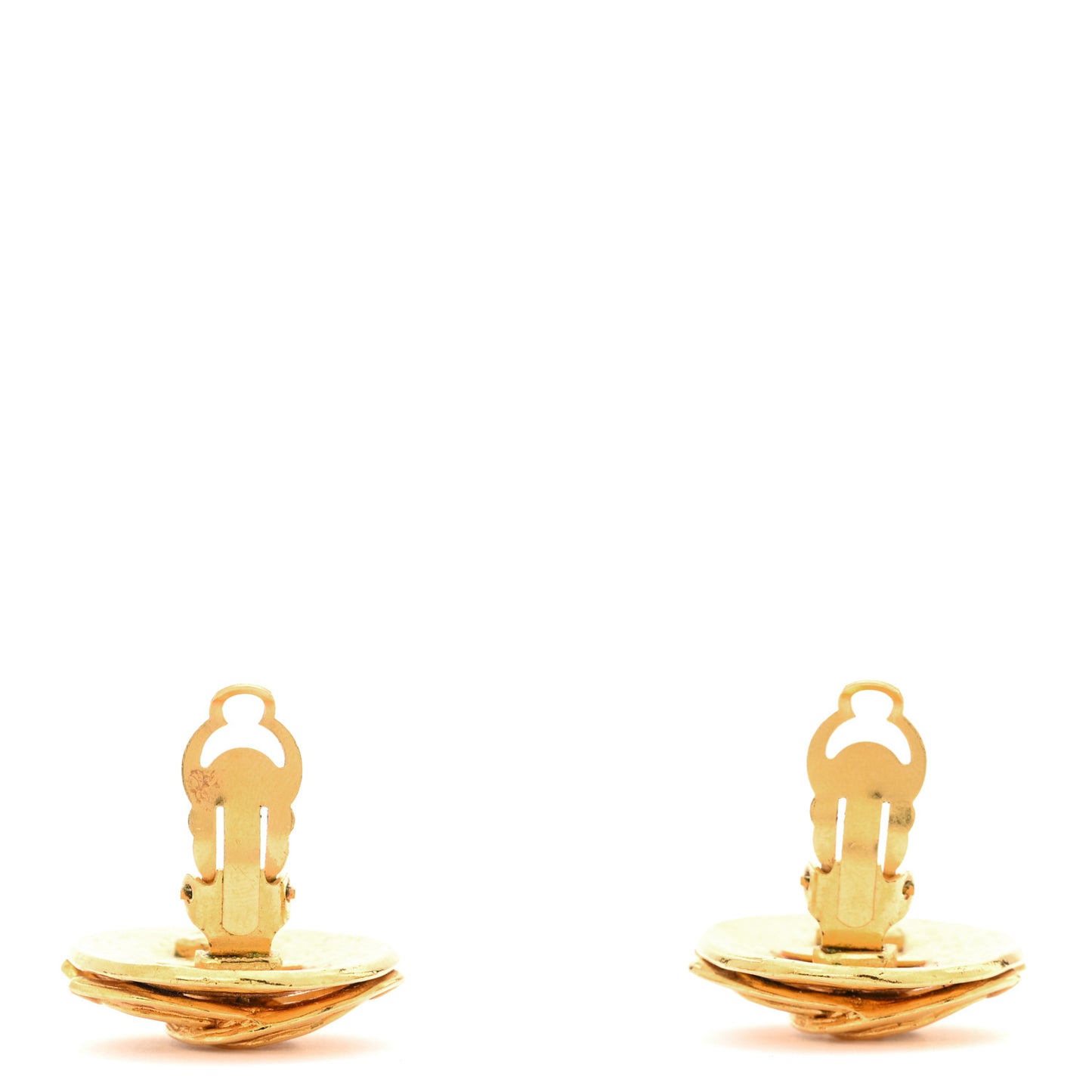 Oval CC Clip On Earrings Gold