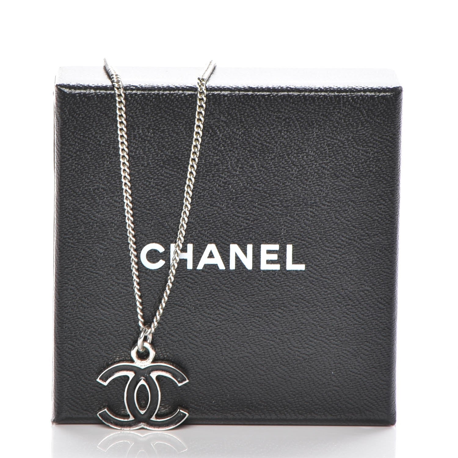 Chanel Enamel CC Necklace Black 5 of 5