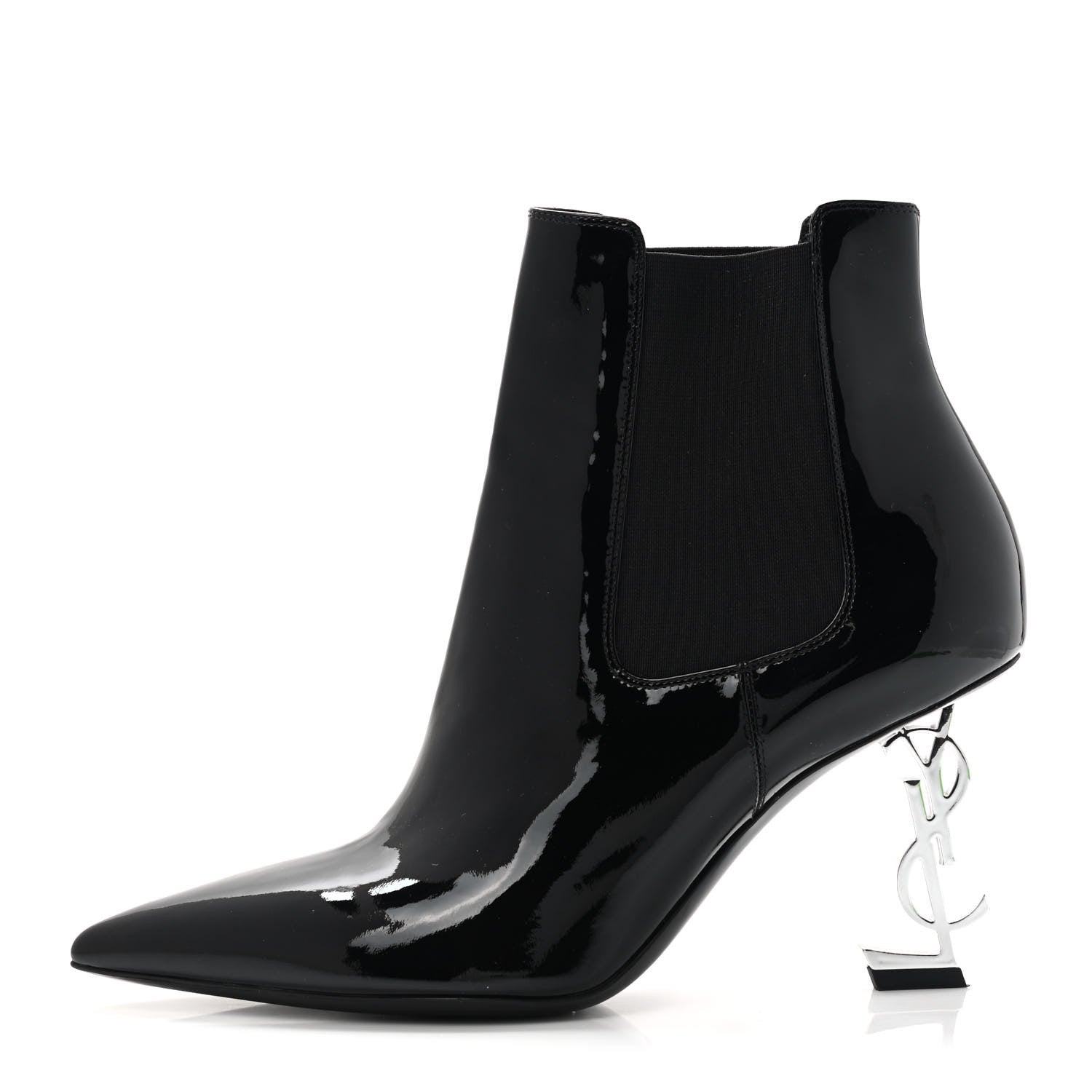 Saint Laurent Patent Opyum Booties 38.5 Black 1 of 8