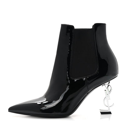 Saint Laurent Patent Opyum Booties 38.5 Black 1 of 8