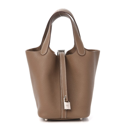 Hermes Taurillon Clemence Picotin Lock 18 PM Etoupe 1 of 11