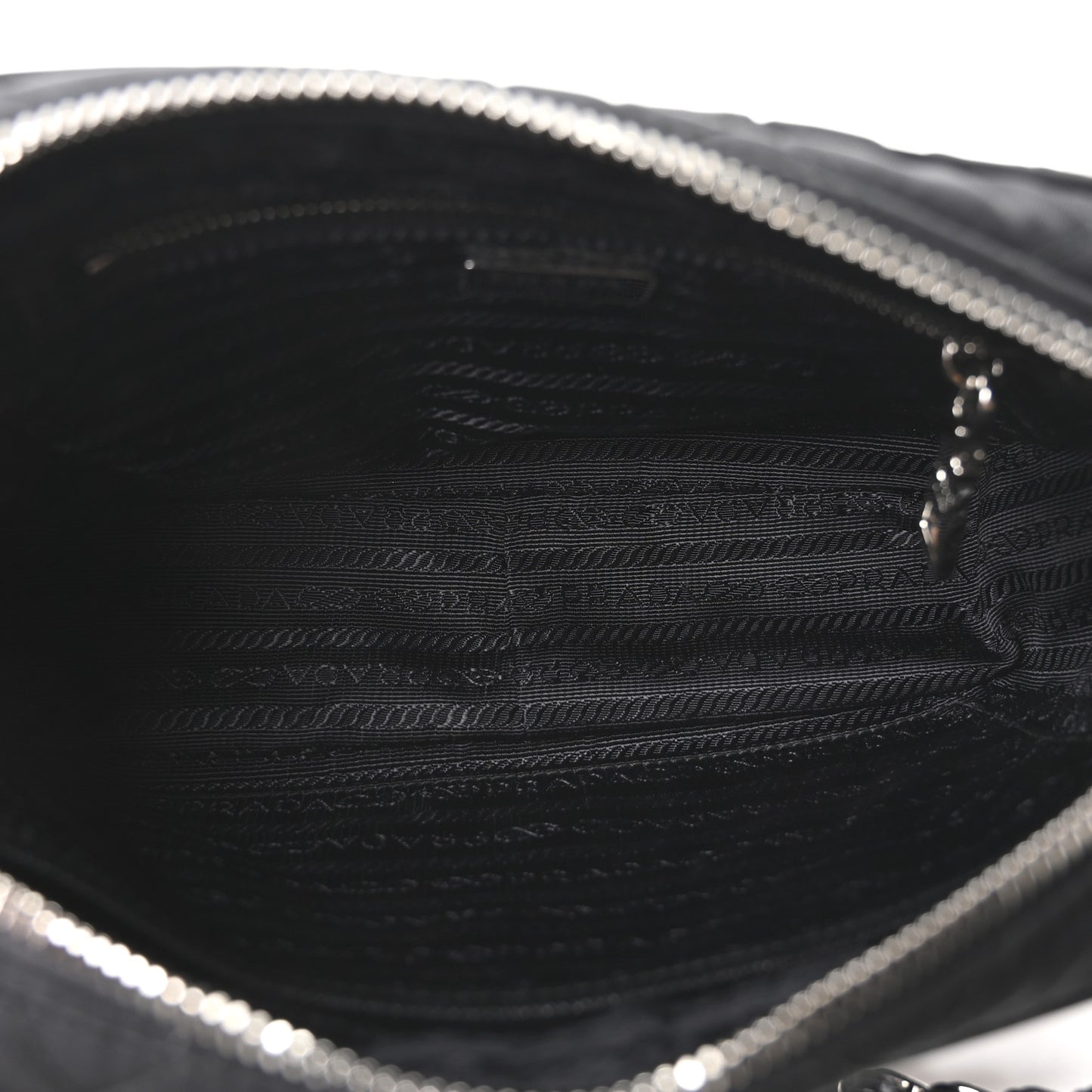 Nylon Tessuto Impuntu Quilted Bandoliera Crossbody Bag Black