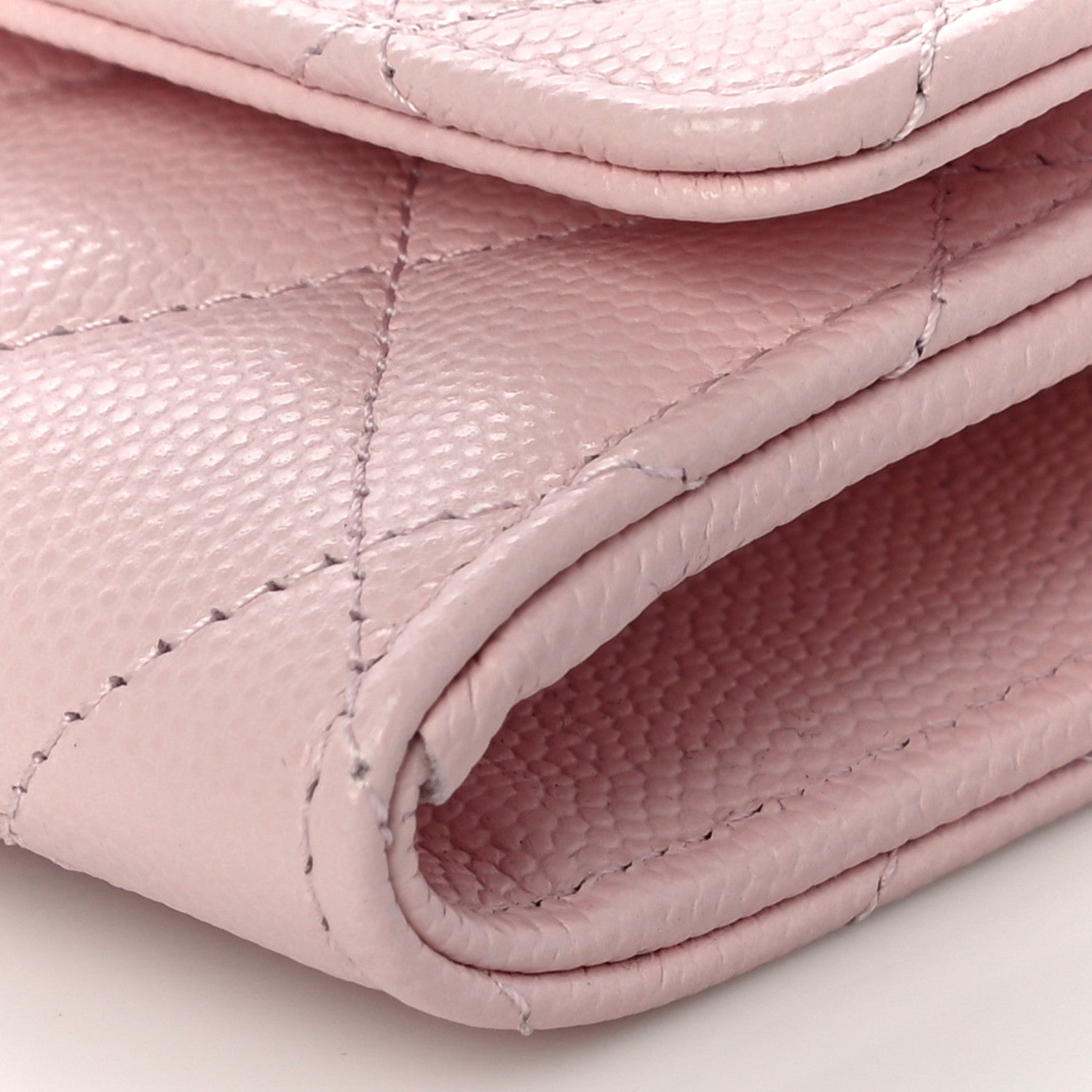 Chanel Caviar Quilted Crystal CC Large Gusset Flap Wallet Pink 9 of 11