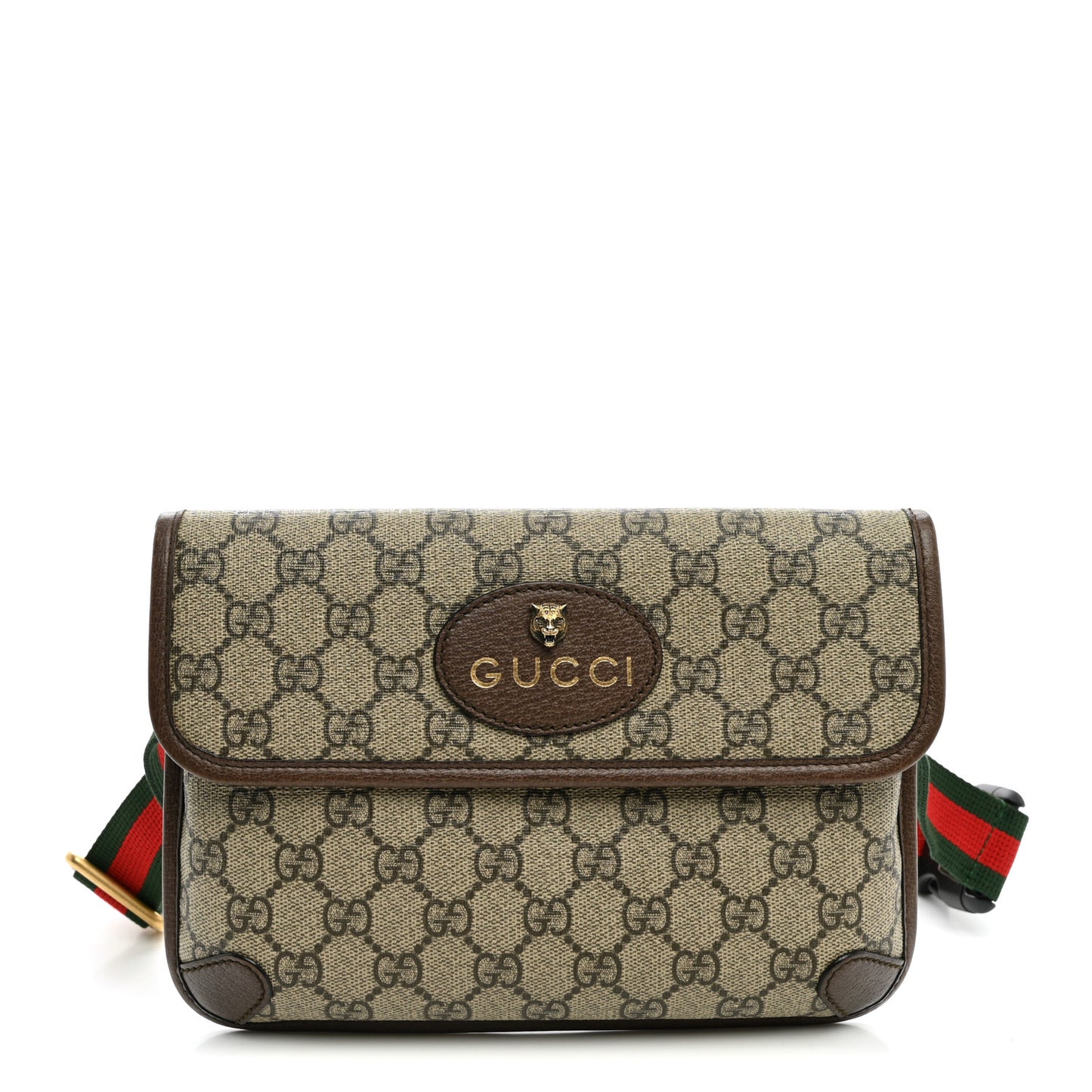 GG Supreme Monogram Neo Vintage Web Belt Bag Brown