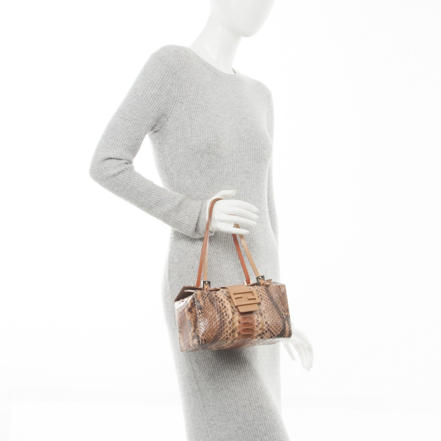 Python Box Bag Tote Cammello