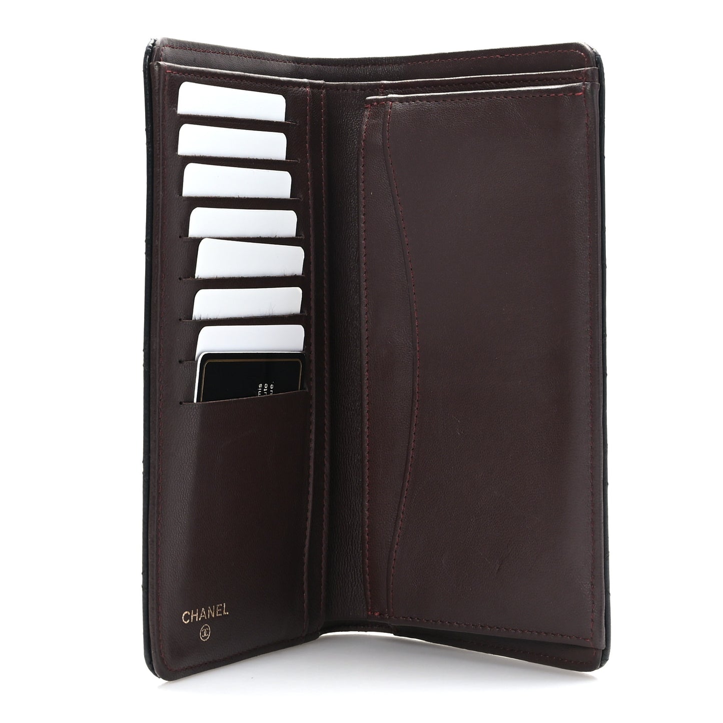 Lambskin Quilted Yen Wallet Black