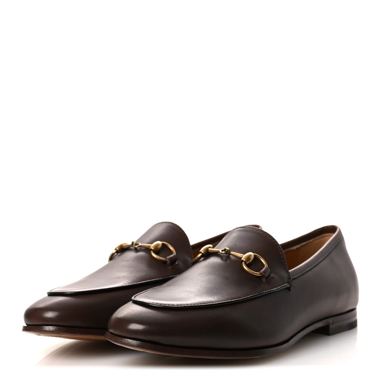 Gucci Calfskin Womens Jordaan Loafers 37 Fondente Brown 4 of 12
