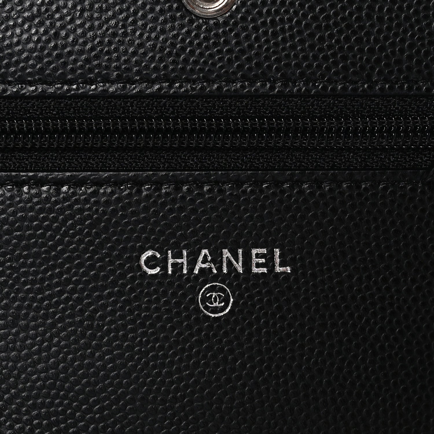 Chanel Caviar Chevron Quilted Wallet On Chain WOC Black 6 of 11