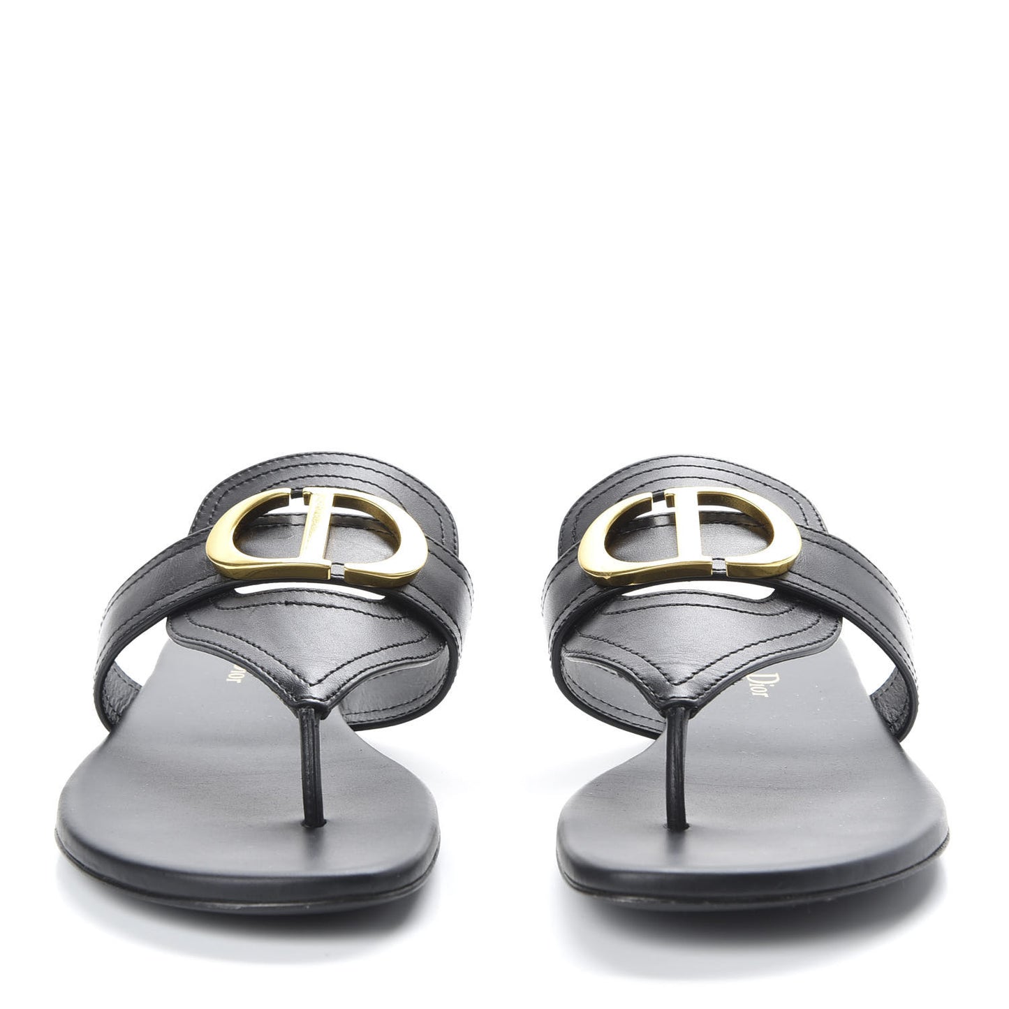 Calfskin 30 Montaigne Thong Sandals 36.5 Black
