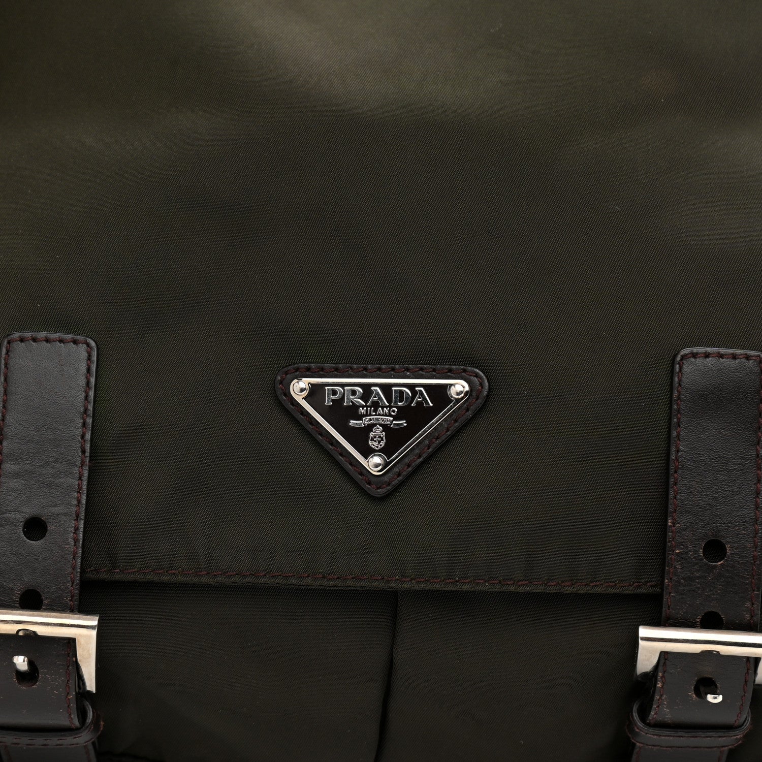 Prada Tessuto Nylon Saffiano Messenger Bag Mimetico 7 of 12