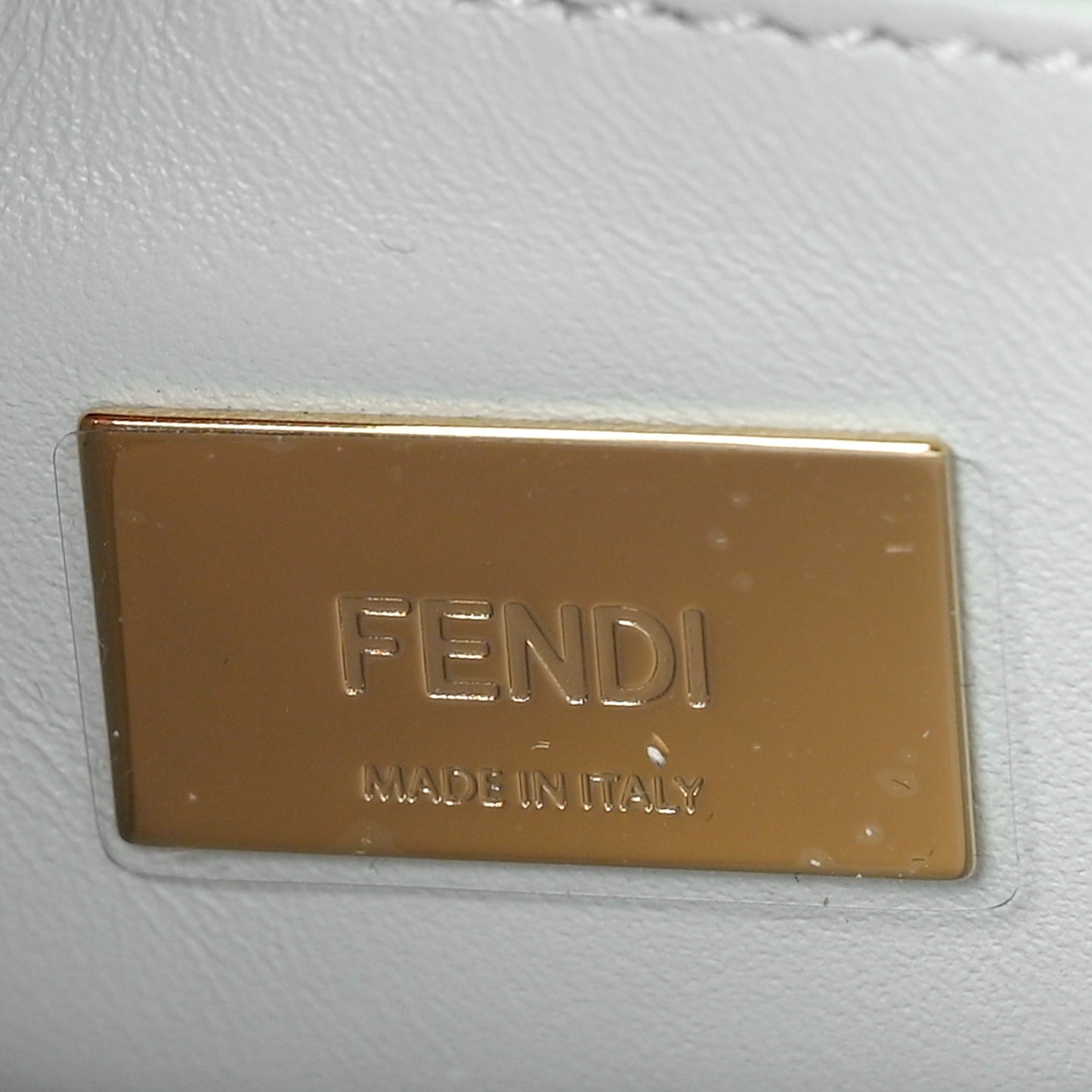 Glazed Fabric Nappa FF Disco Girls Inlay Mini Peekaboo Iconic Satchel Bianco Perla Multicolor