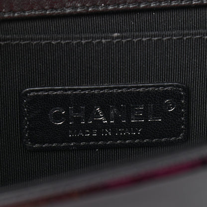 Chanel Patent Glitter PVC Chevron Quilted Medium Boy Flap Black Silver 7 of 11