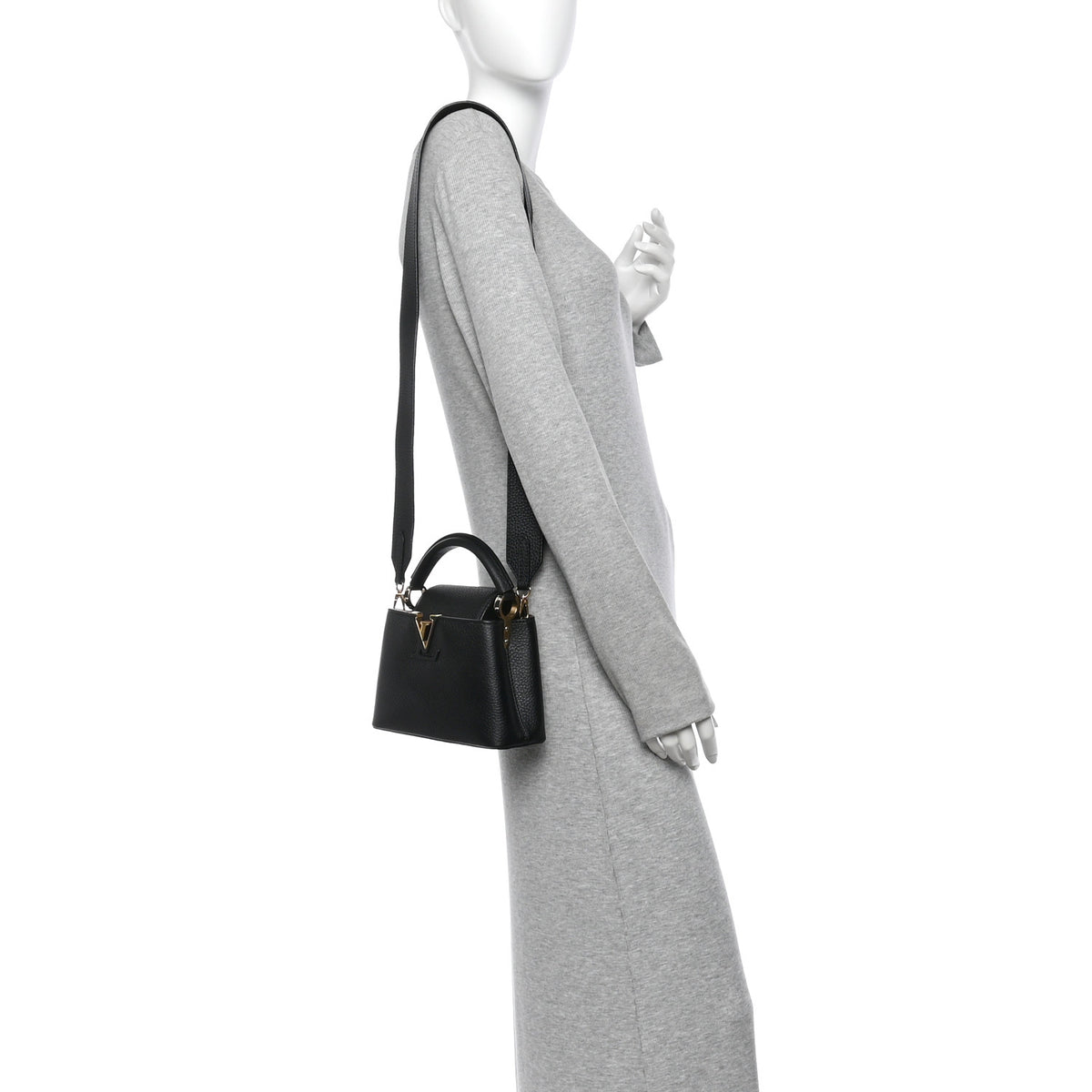 Louis Vuitton Taurillon Mini Capucines Black 3 of 19