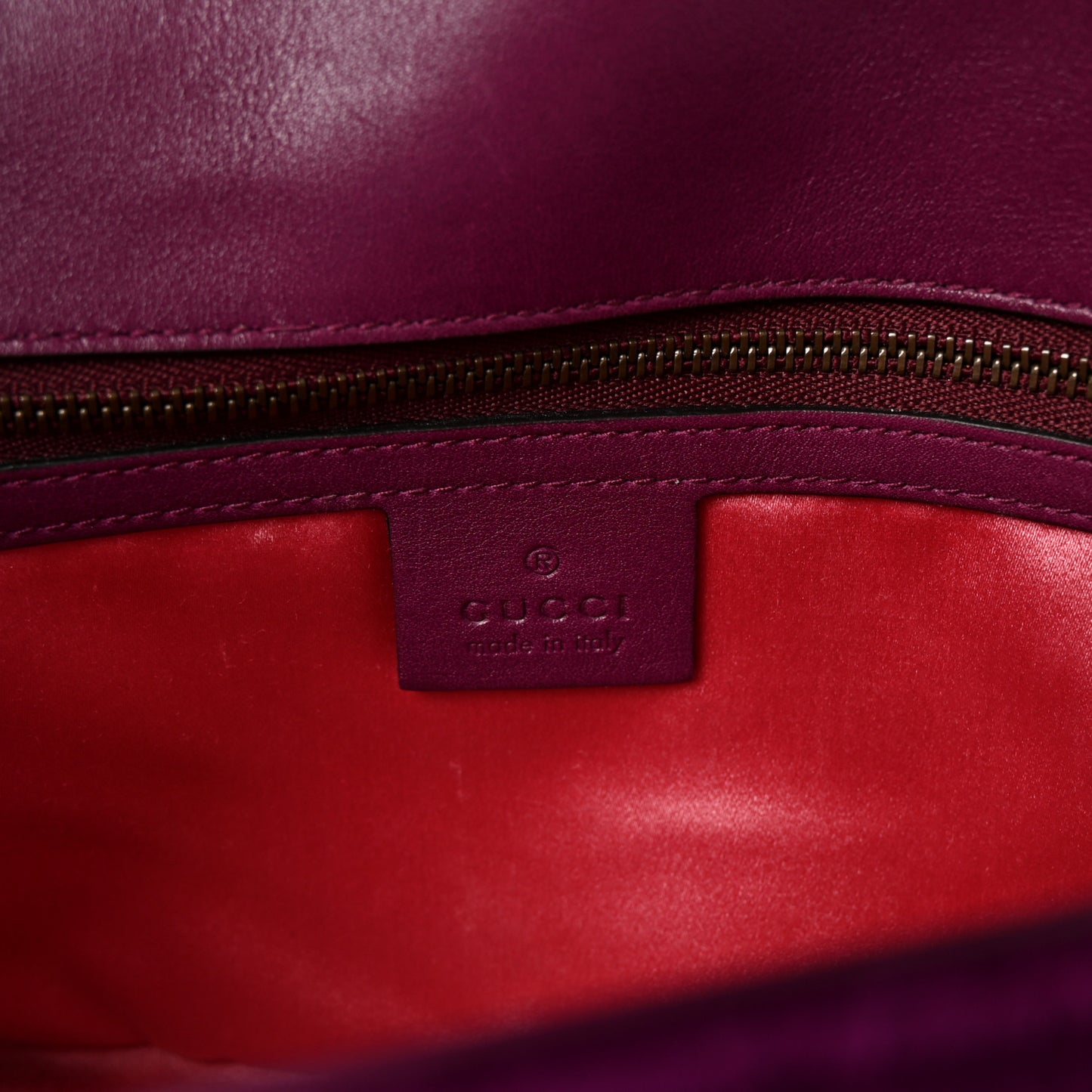 Velvet Matelasse Small GG Marmont Shoulder Bag Fuchsia Violet Cyclamen