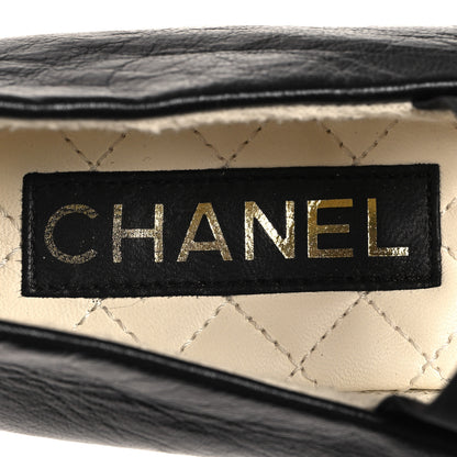 Chanel Lambskin Cap Toe CC Mary Jane Flats 37 Black 8 of 10