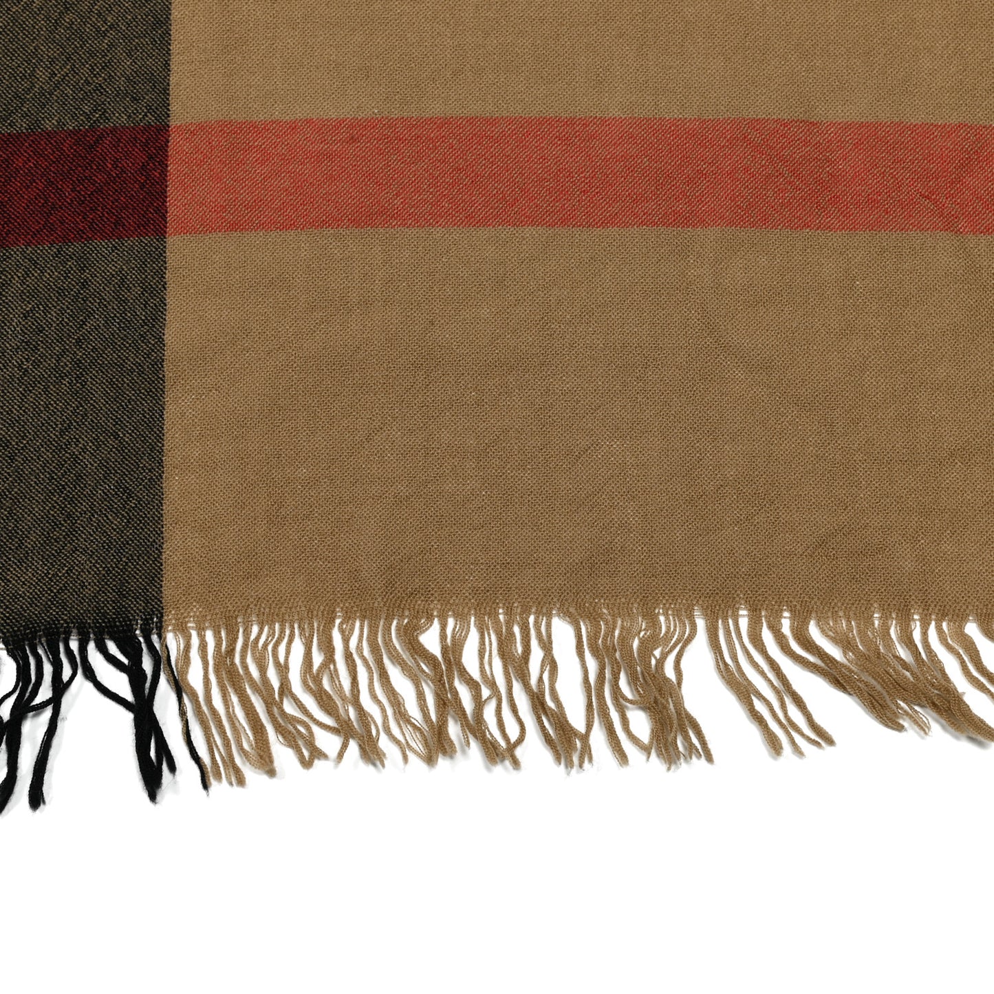 Merino Wool House Check Square Scarf Brown