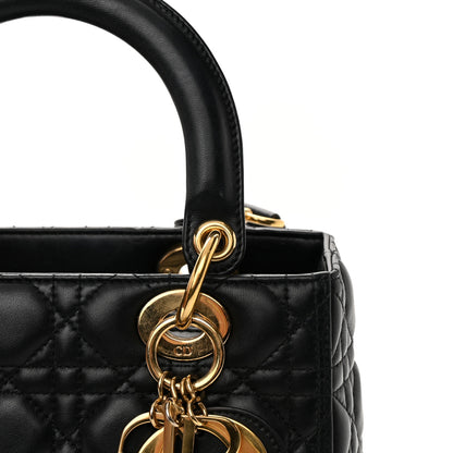 Christian Dior Lambskin Cannage Medium Lady Dior Black 13 of 15