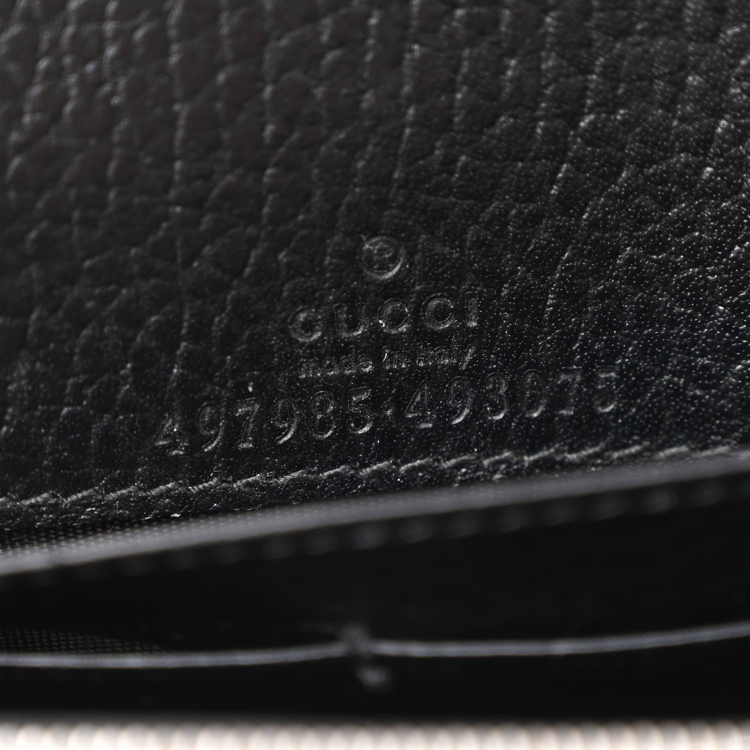 Gucci Dollar Calfskin Enamel Monochrome Mini GG Marmont Chain Wallet Black 6 of 11