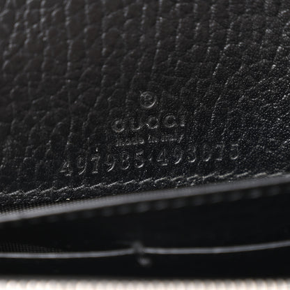 Gucci Dollar Calfskin Enamel Monochrome Mini GG Marmont Chain Wallet Black 6 of 11
