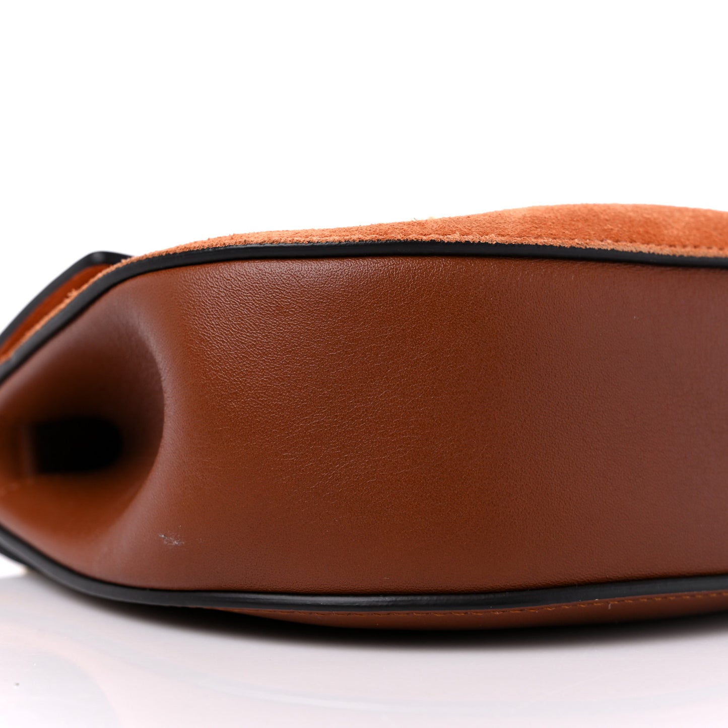 Suede Smooth Calfskin Drew Shoulder Bag Classic Tobacco