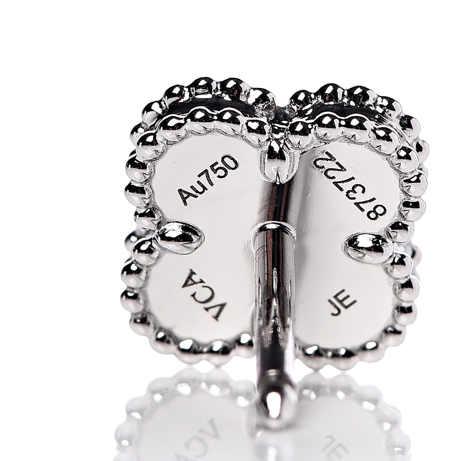 Van Cleef & Arpels 18K White Gold Mother of Pearl Sweet Alhambra Earrings 3 of 7