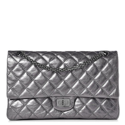 Chanel Metallic Aged Calfskin Quilted 2.55 Reissue 226 Flap Dark Silver 1 of 10