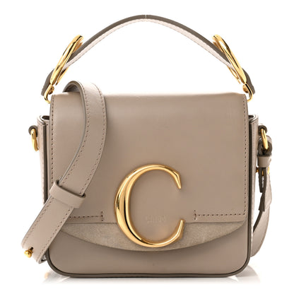 Chloe Shiny Calfskin Suede Mini C Double Carry Motty Grey 1 of 12