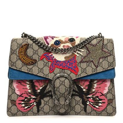 Gucci GG Supreme Monogram Embroidered Medium Dionysus Shoulder Bag Blue 1 of 13