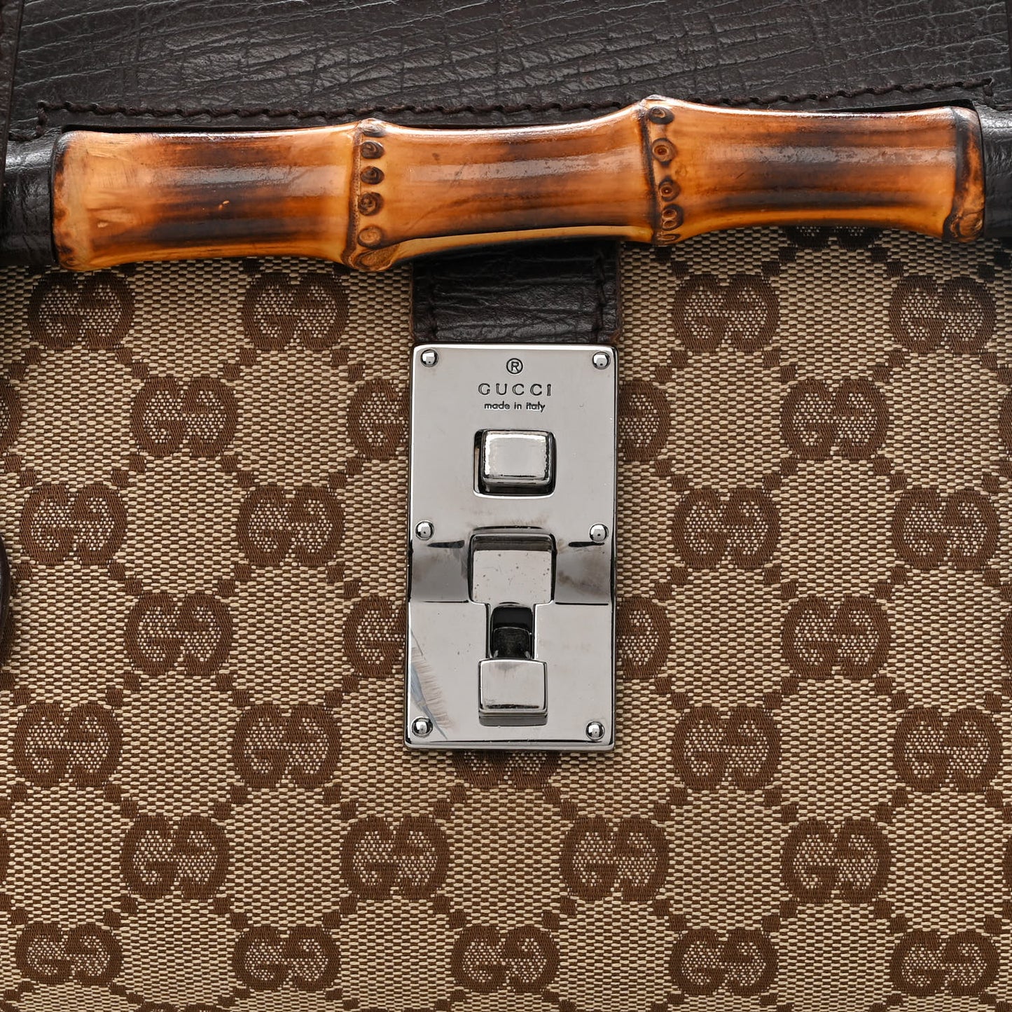 Monogram Bamboo Bullet Bag Dark Brown