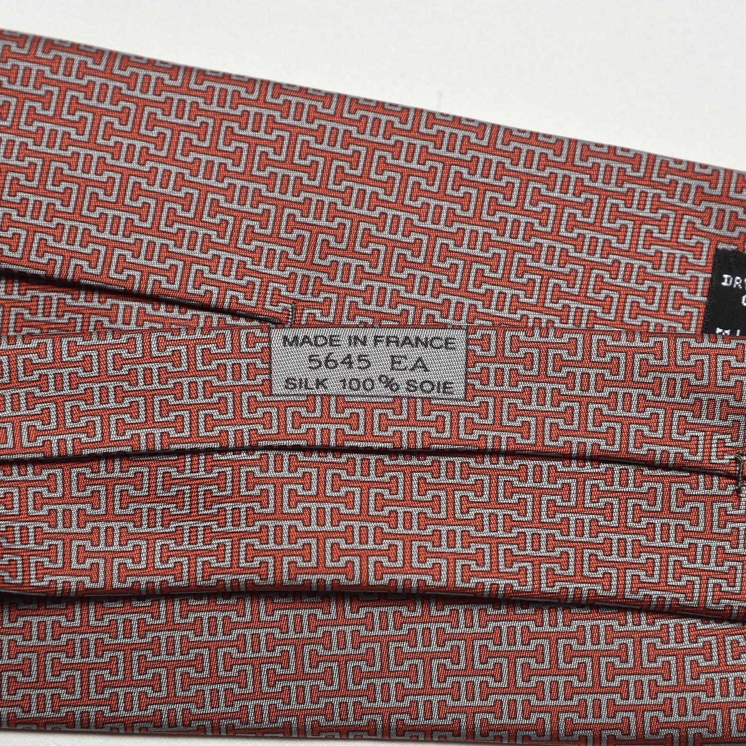 Hermes Silk Mens Mython Tie Black Gris Brique 4 of 4