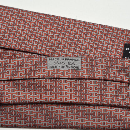 Hermes Silk Mens Mython Tie Black Gris Brique 4 of 4