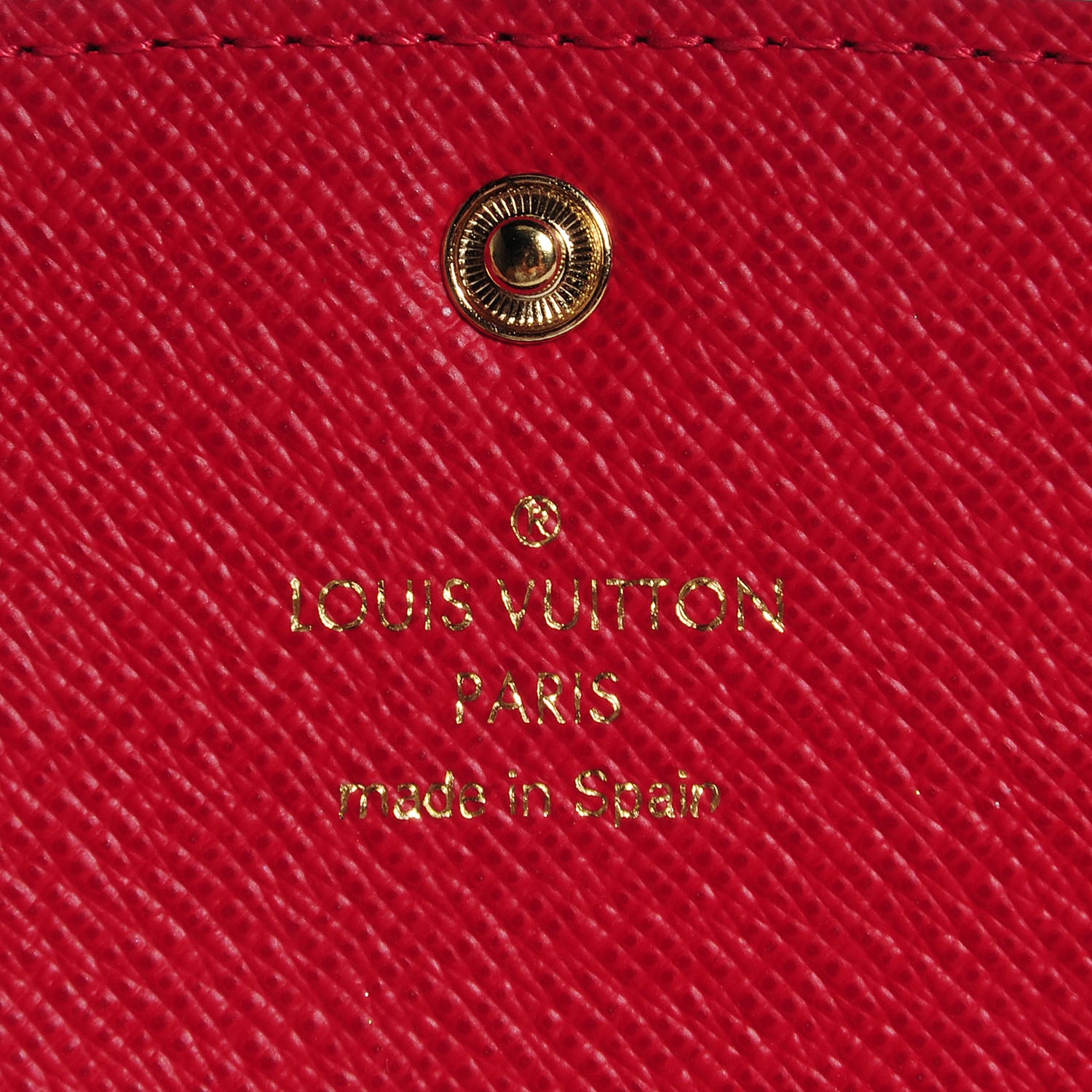 Louis Vuitton Damier Ebene Emilie Wallet Red 6 of 8