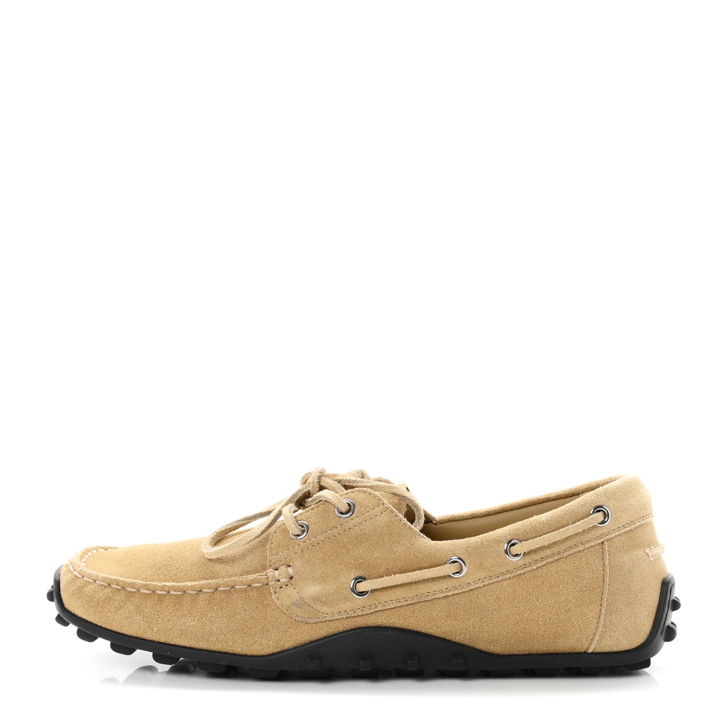 Suede Calfskin Womens Member Loafers 41 Beige Albatre