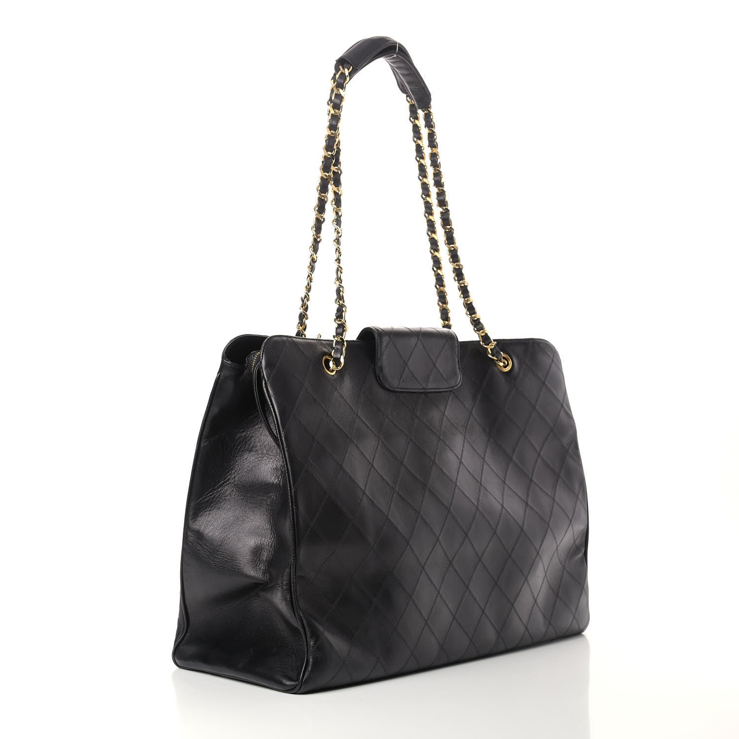 Chanel Calfskin Stitched XL Weekender Black 3 of 14