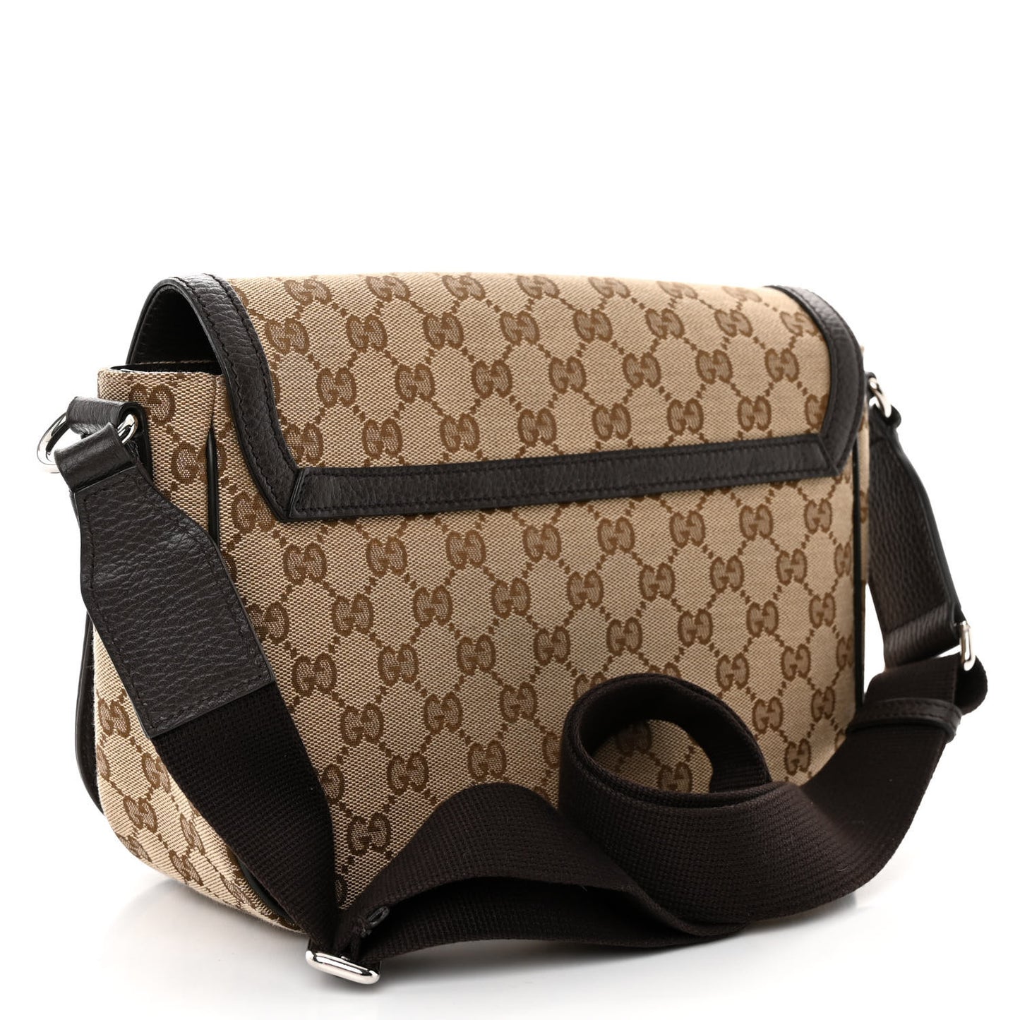 Monogram Flap Messenger Bag Beige Dark Brown