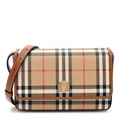 Burberry Calfskin Vintage Check Hampshire Bag Archive Beige 1 of 9