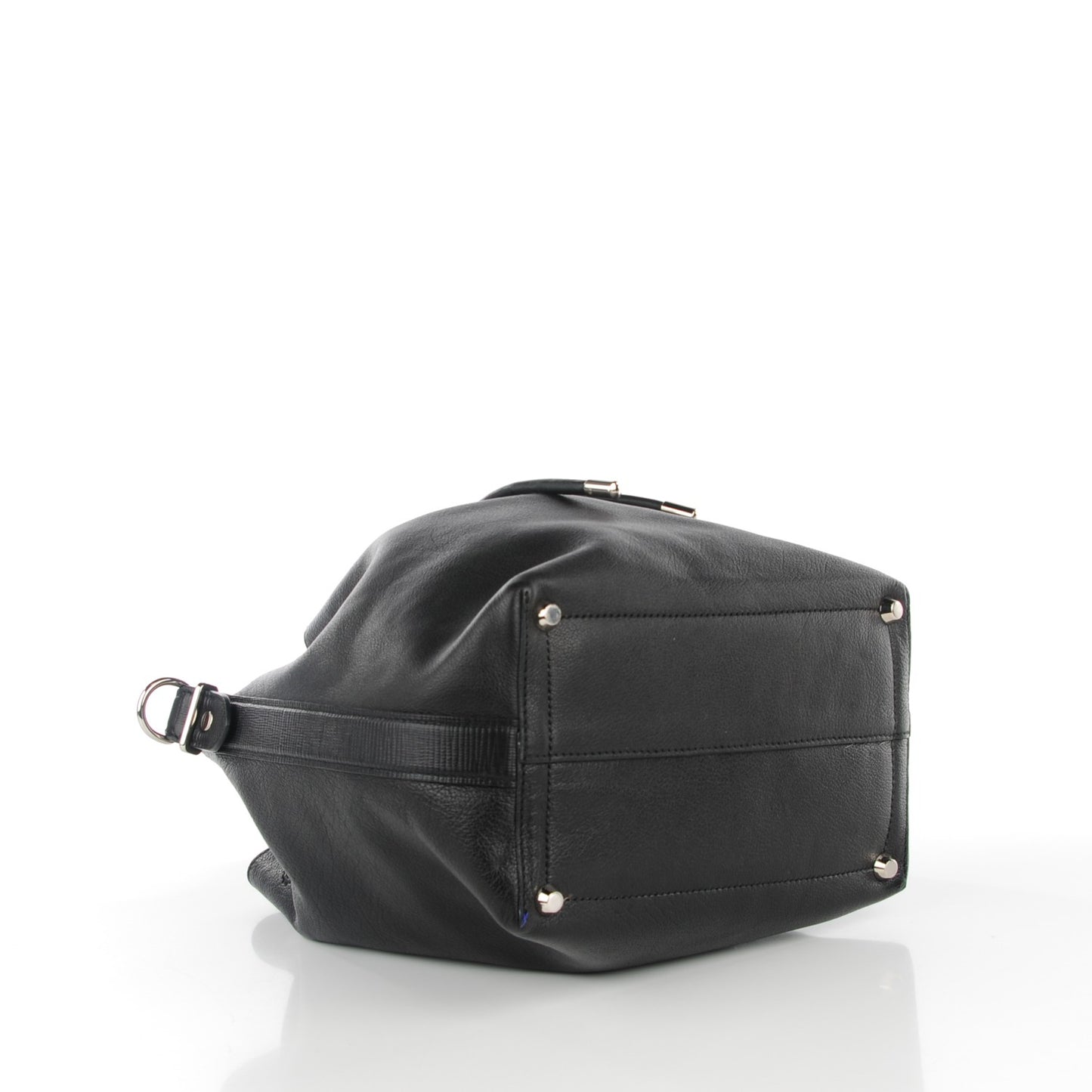 Calfskin Buffalo Medium Bucket Bag Black