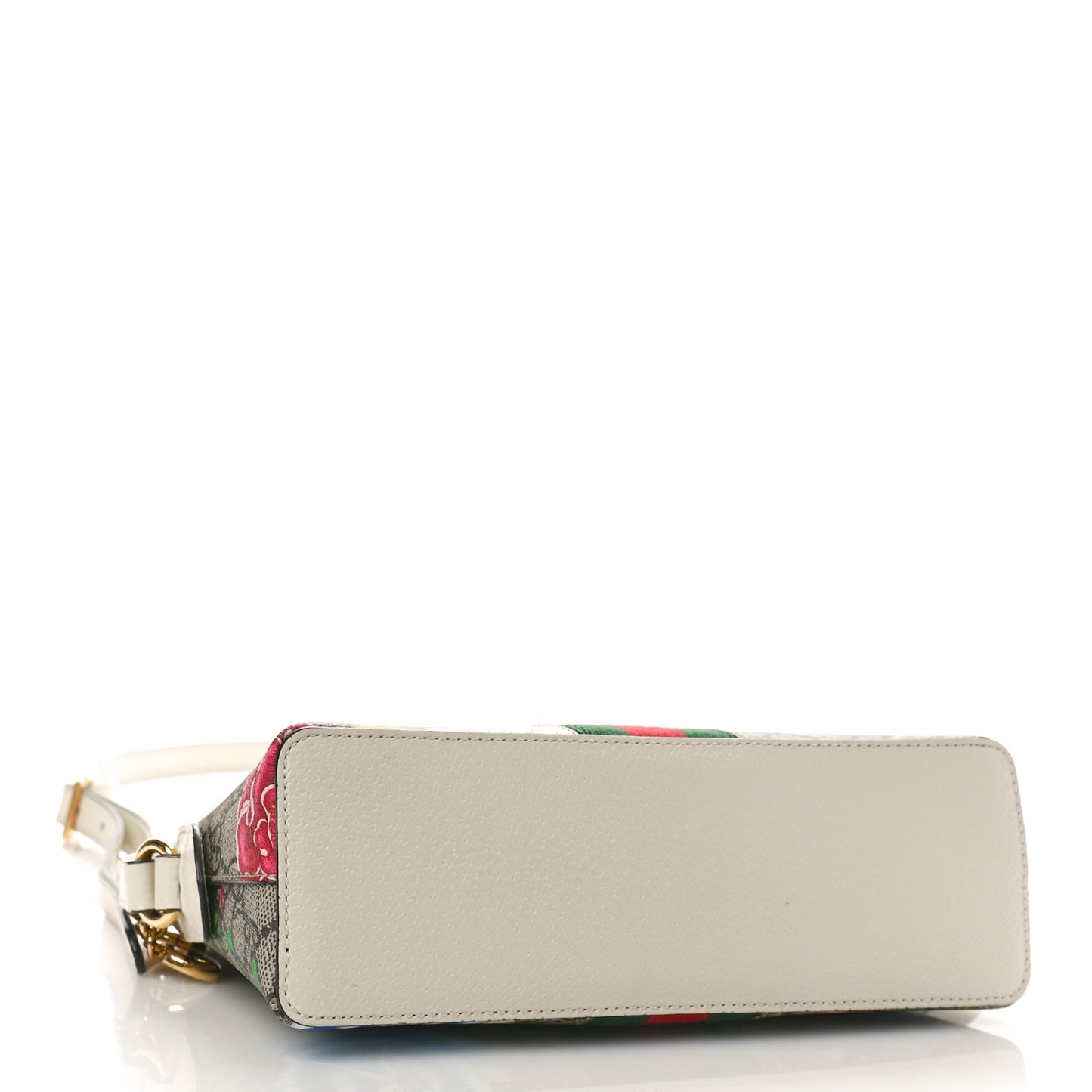 GG Supreme Monogram Flora Web GG Small Ophidia Dome Shoulder Bag White