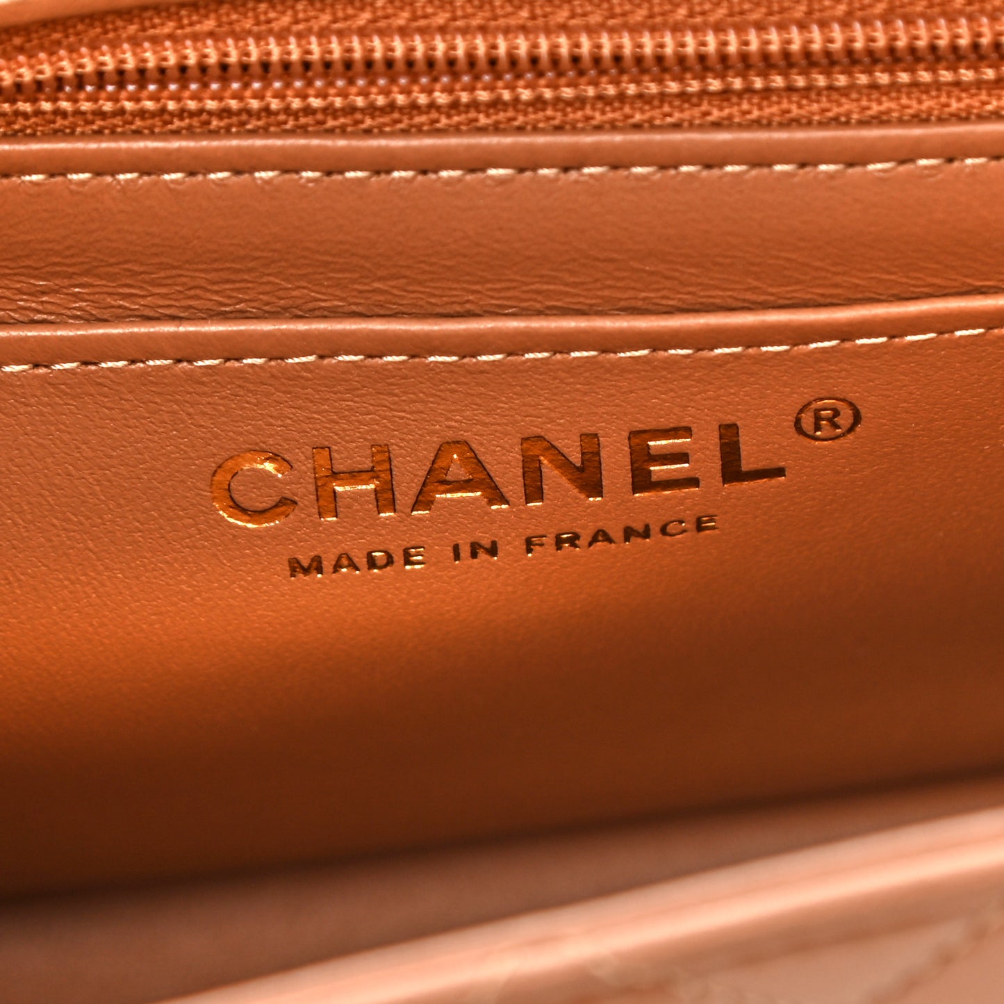 Lambskin Quilted Mini Square Flap Brown