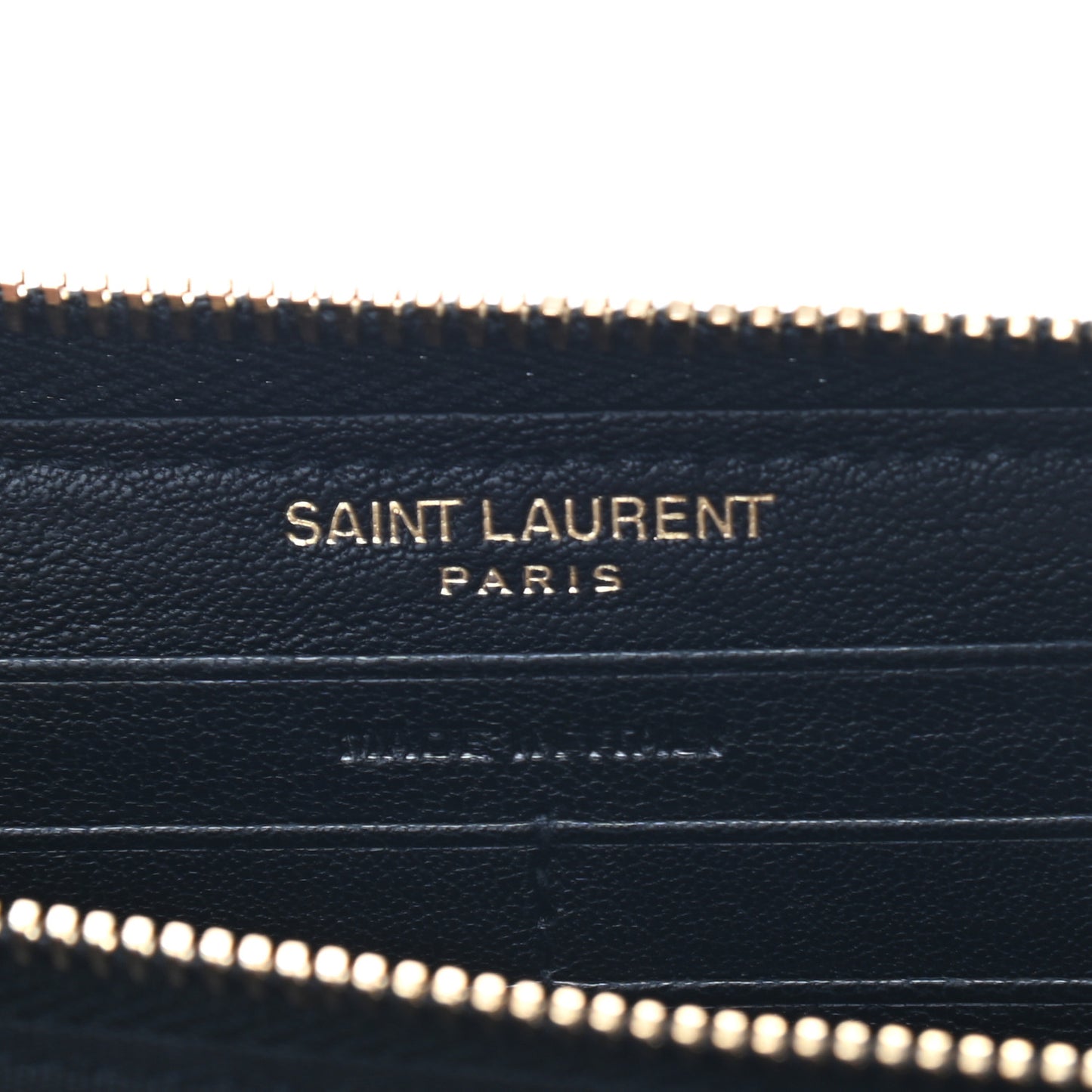 Goatskin Matelasse Chevron Monogram Zip Around Wallet Black