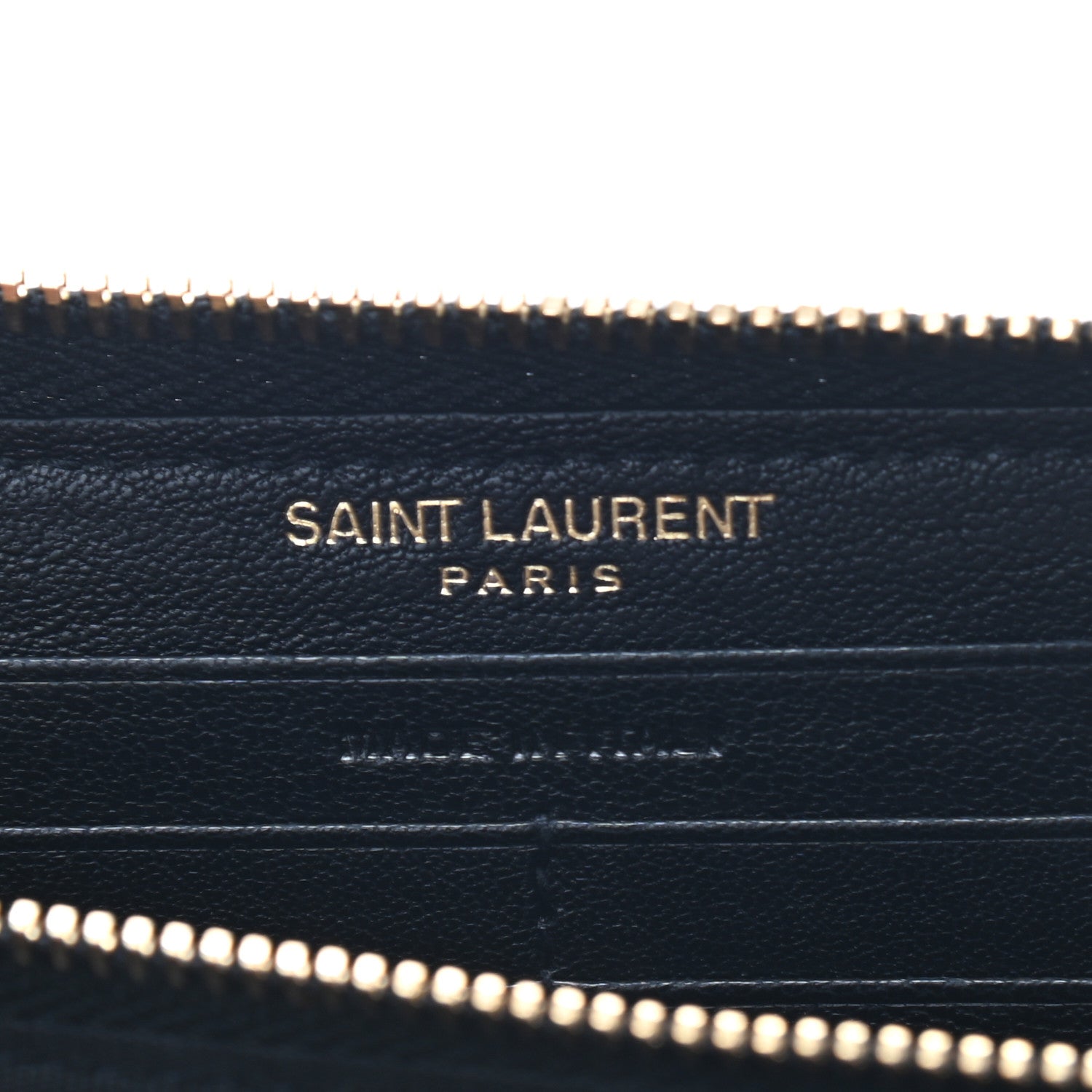 Saint Laurent Goatskin Matelasse Chevron Monogram Zip Around Wallet Black 6 of 9